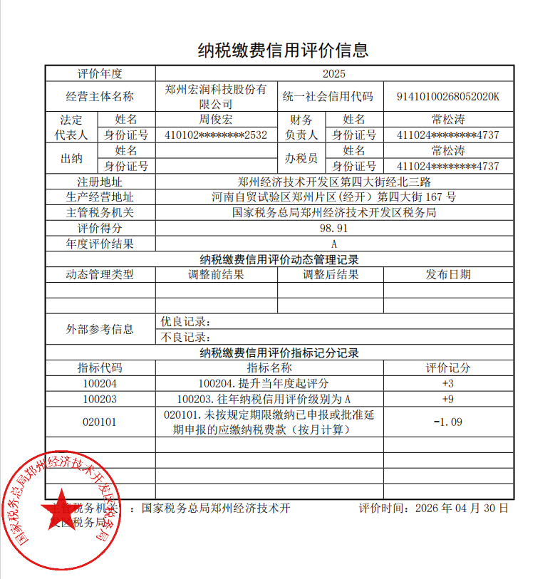 2026年纳税信用评级